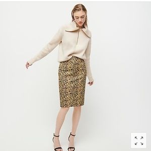 NWT Size 4 J Crew No 2 Pencil Skirt Leopard